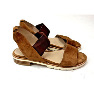 Stuart Weitzman The Topical Elastic Saddle Suede Strappy Sandals Boho 7.5